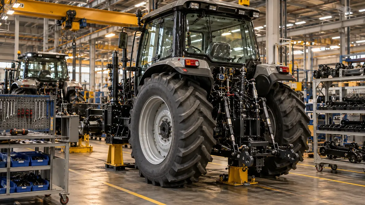 Agricultural tractor assembly