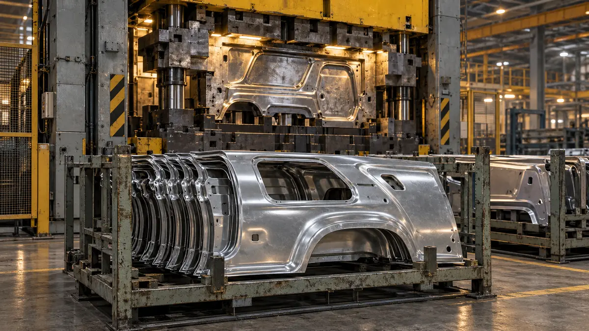Automotive body panel stamping