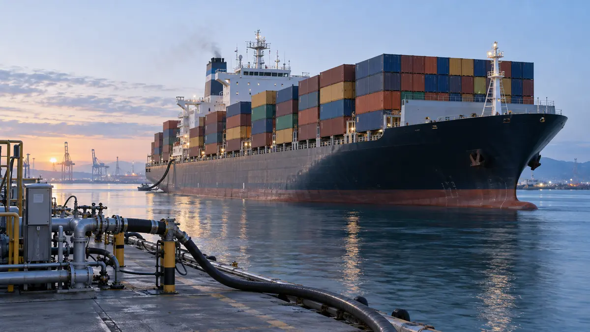Container ship fuel logistics