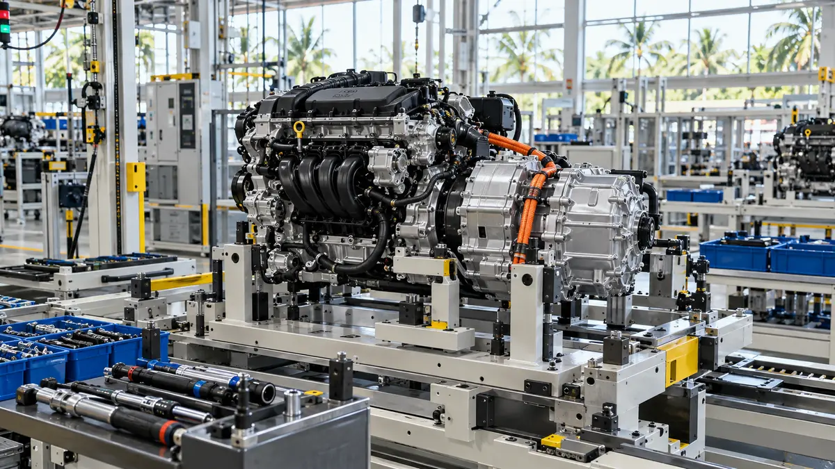 Hybrid engine assembly