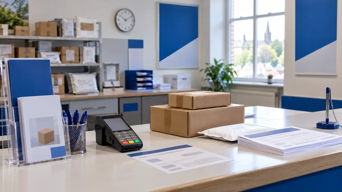 Financial services at a postal counter