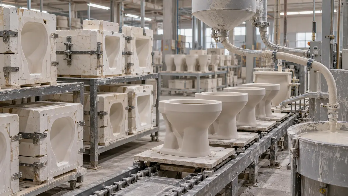 Sanitary ceramic casting