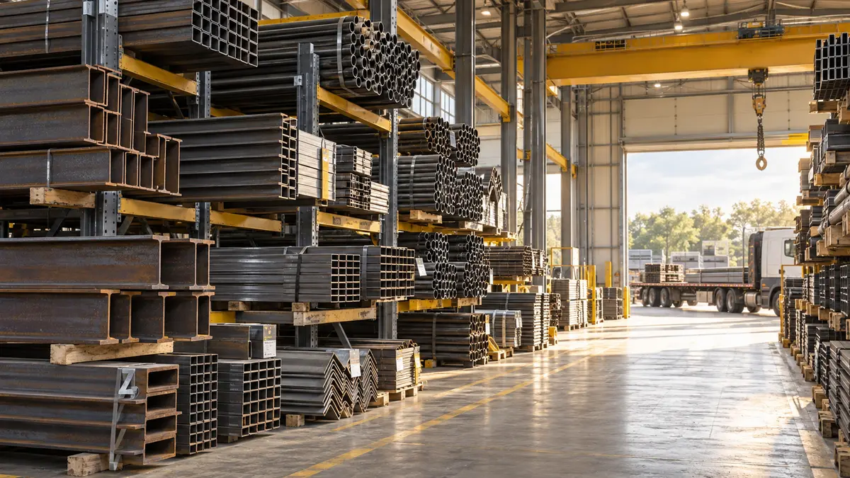 Steel distribution warehouse