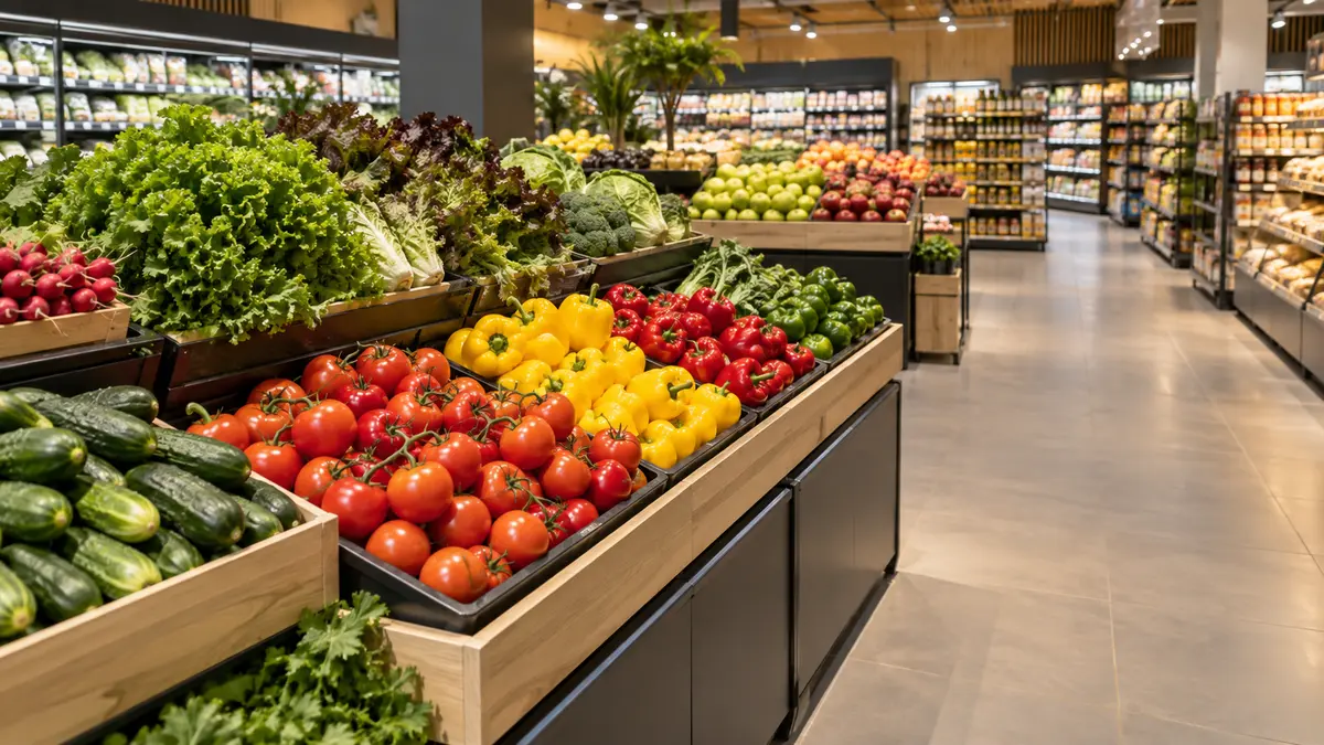 Supermarket produce aisle