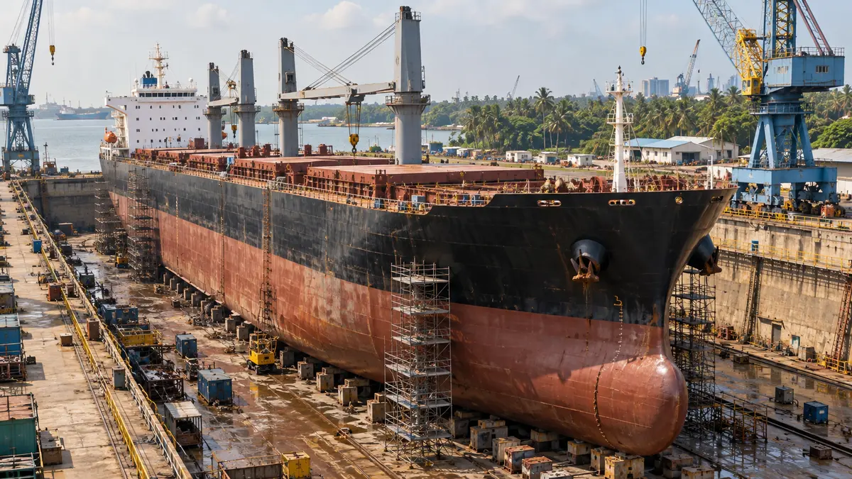 Tropical ship repair dry dock
